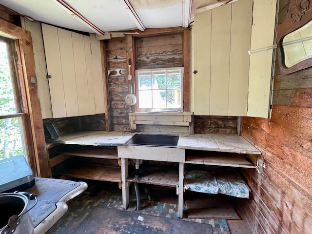 kitchen with cream cabinets