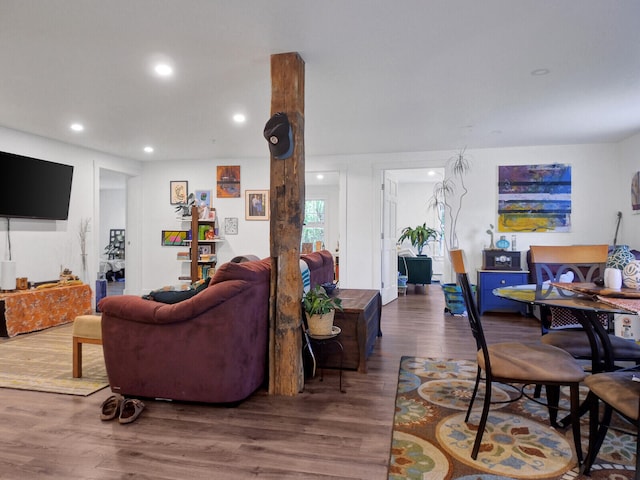 living room featuring hardwood / wood-style floors