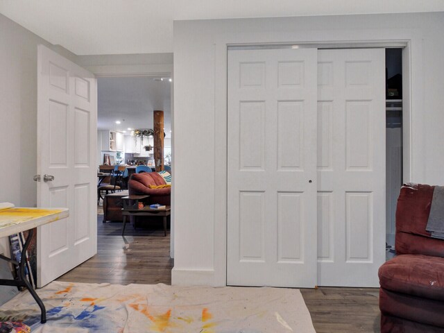 interior space featuring dark hardwood / wood-style floors