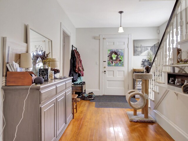 foyer featuring light hardwood / wood-style floors