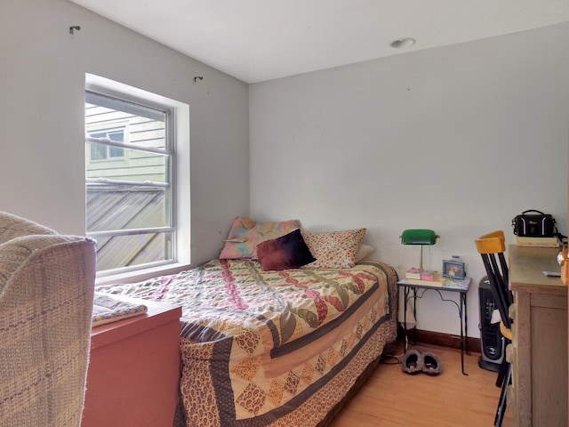 bedroom featuring light hardwood / wood-style flooring