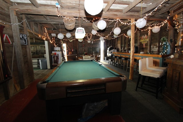 rec room with billiards