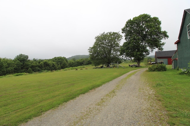 view of street featuring a rural view