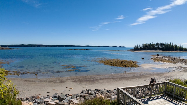 view of water feature featuring a view of the beach