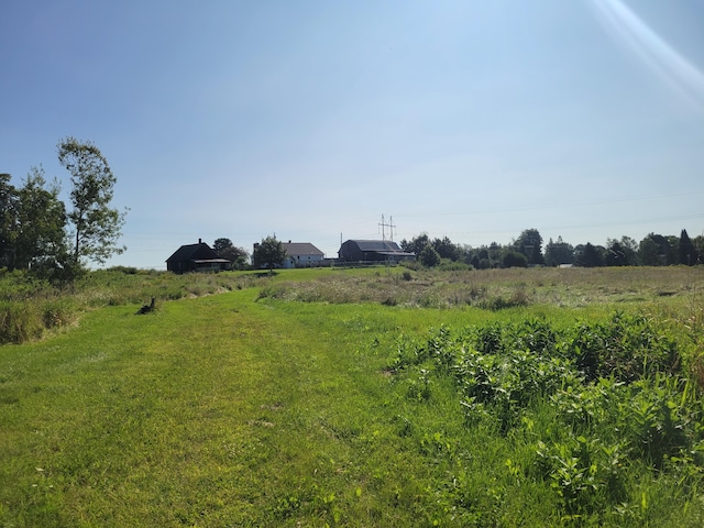 view of yard with a rural view