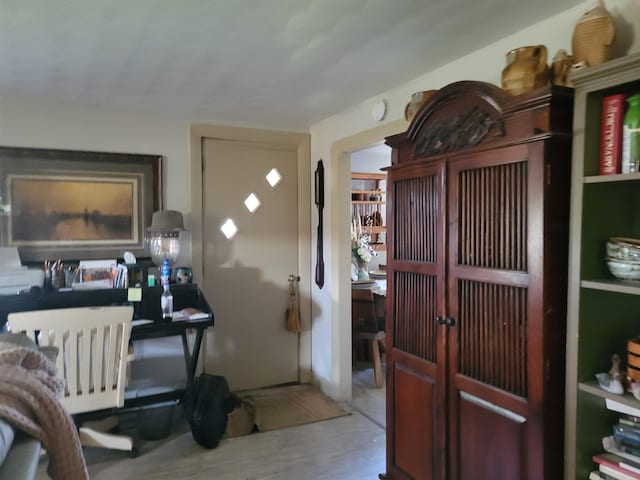 entryway with wood-type flooring