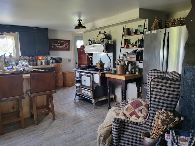 kitchen with light hardwood / wood-style flooring