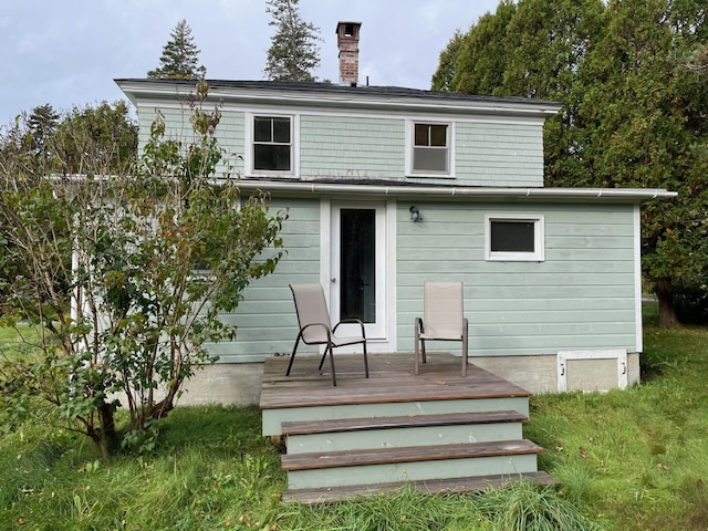 122 Main St, Cranberry Isles, ME 04646 - back of house featuring a wooden deck