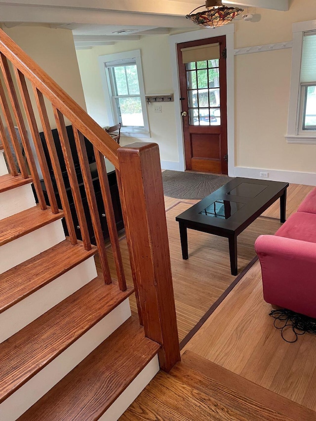 122 Main St, Cranberry Isles, ME 04646 - stairs featuring light hardwood / wood-style flooring and a wealth of natural light