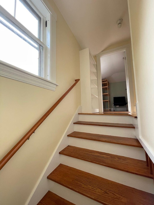 122 Main St, Cranberry Isles, ME 04646 - stairway with hardwood / wood-style floors