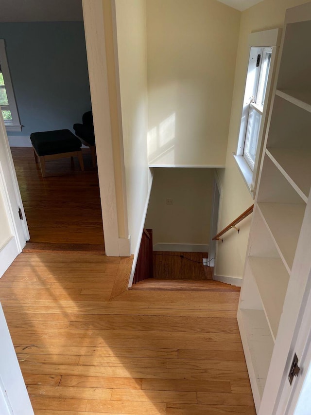 122 Main St, Cranberry Isles, ME 04646 - stairway featuring light hardwood / wood-style floors