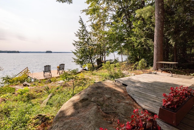 228 Starbird Ln, Rome, ME 04963 - wooden deck featuring a water view