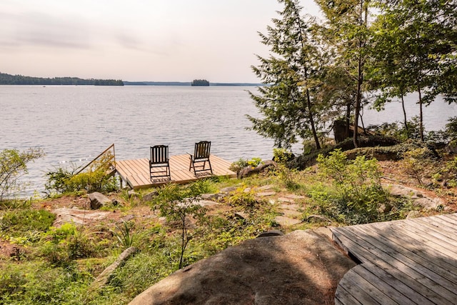 228 Starbird Ln, Rome, ME 04963 - water view featuring a boat dock