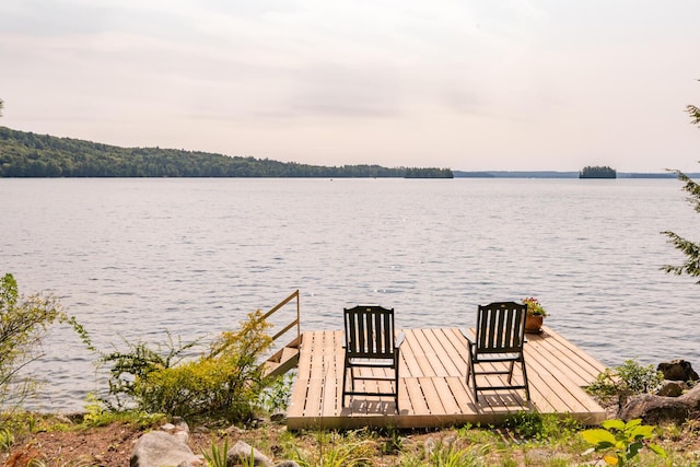 228 Starbird Ln, Rome, ME 04963 - water view featuring a dock