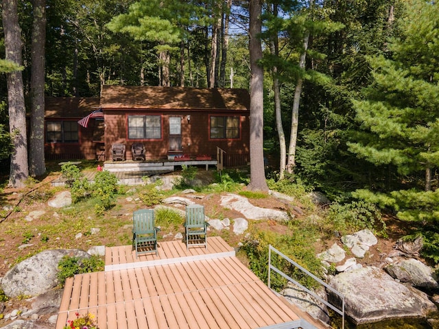 228 Starbird Ln, Rome, ME 04963 - view of yard featuring a deck