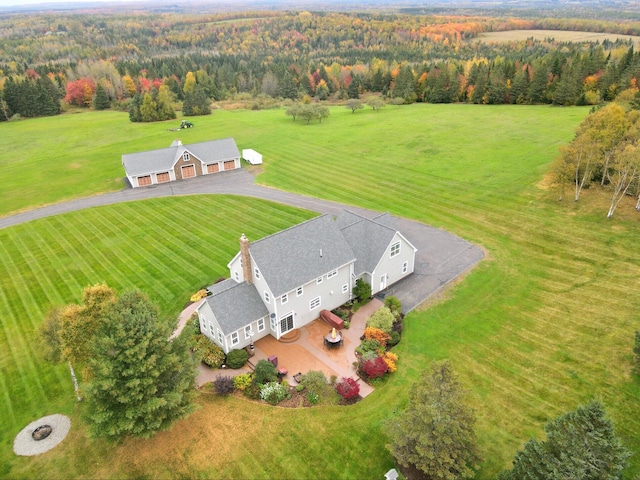 drone / aerial view featuring a rural view