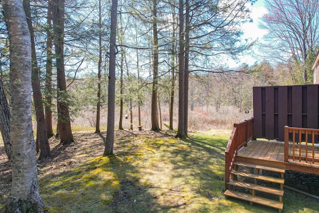 view of yard featuring a deck
