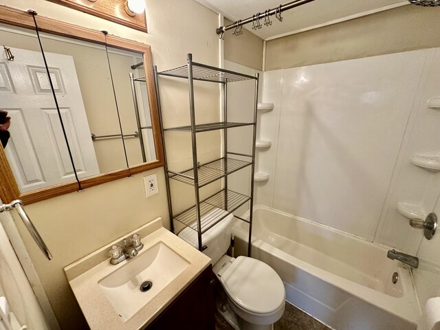 114 Skowhegan Rd, Fairfield, ME 04937 - bathroom featuring shower / washtub combination, toilet, and vanity