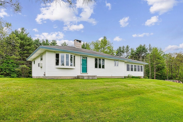 7 Alweber Rd, Windham, ME 04062 - single story home with a chimney and a front yard
