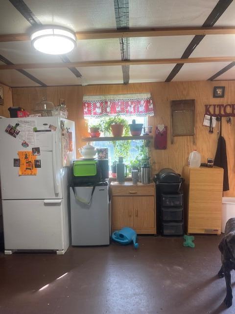 kitchen with white refrigerator