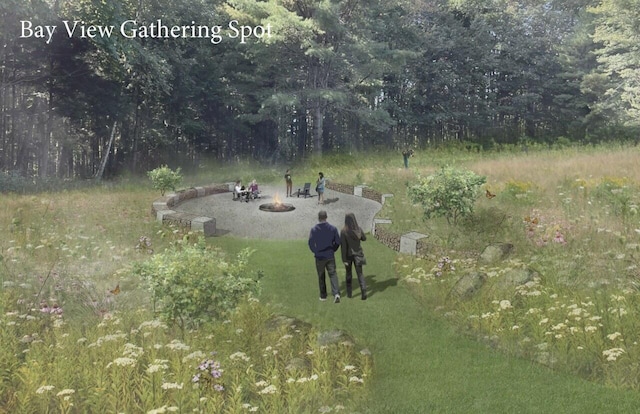 440 Belfast Rd Unit And1, Camden, ME 04843 - view of property's community featuring a forest view and an outdoor fire pit