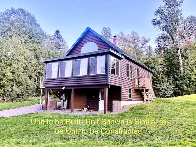 view of front of home with a front yard