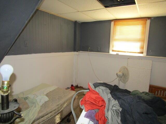 23 Dumas St, Lisbon, ME 04252 - bedroom with a drop ceiling and a wainscoted wall