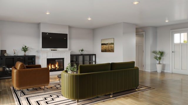 living room featuring light hardwood / wood-style flooring