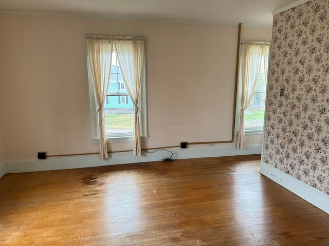 empty room featuring light wood-type flooring