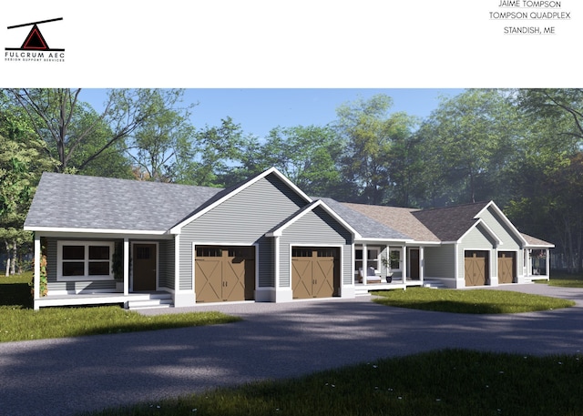16 Macie Drive ., Standish, ME 04084 - ranch-style home featuring an attached garage, covered porch, and driveway