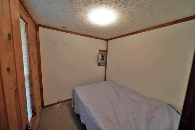 bedroom with a textured ceiling