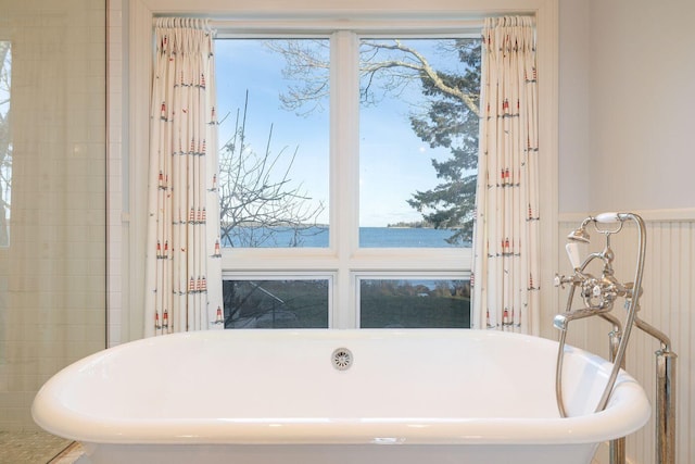 bathroom with a washtub