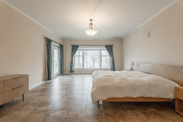 bedroom featuring ornamental molding