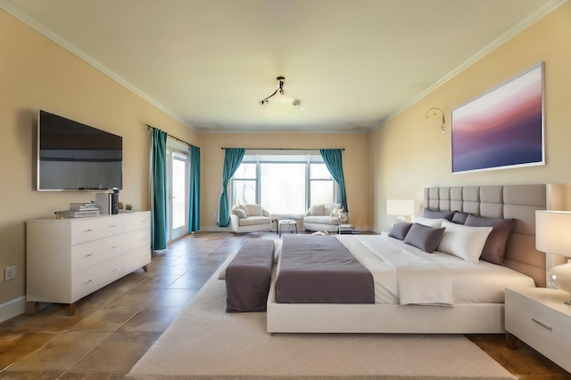 bedroom featuring ornamental molding