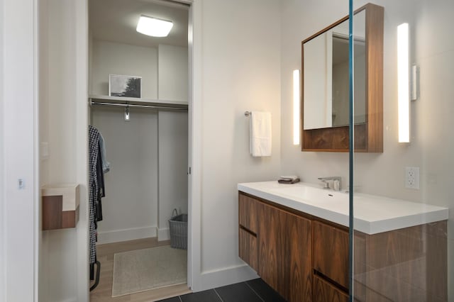 bathroom featuring vanity and tile patterned floors