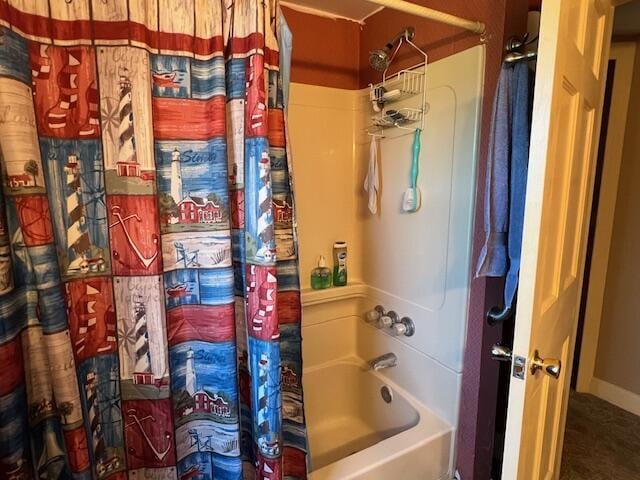 bathroom featuring shower / bath combination with curtain