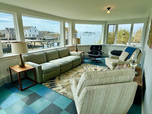 sunroom with plenty of natural light