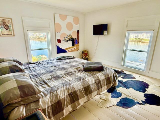 27 Clamshell Aly, Vinalhaven, ME 04863 - bedroom featuring ornamental molding and wood finished floors