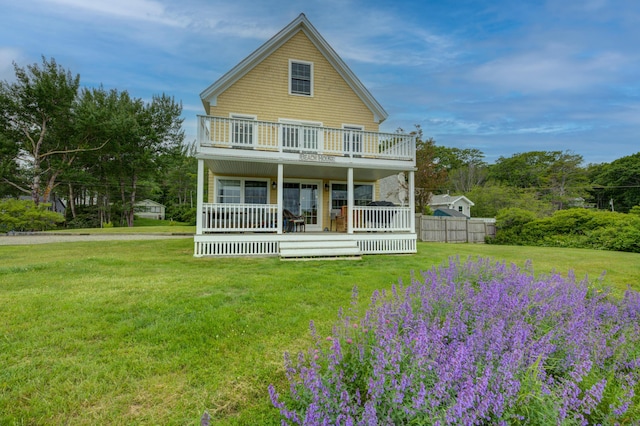 2 Maddox Pond Rd, Biddeford, ME 04005 - view of front of house with a balcony and covered porch