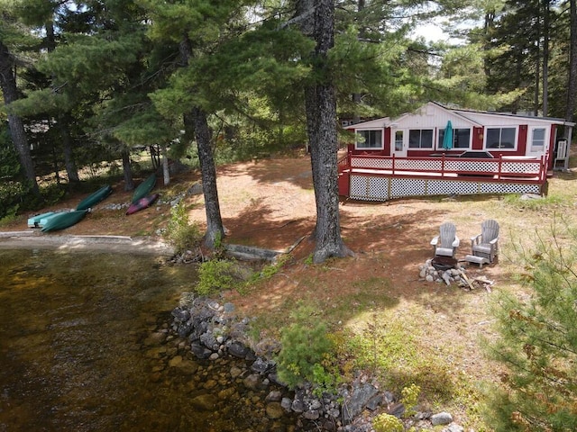 21 Greystone Ln Unit T4, Indian Purchase Twp, ME 04462 - view of yard featuring a wooden deck