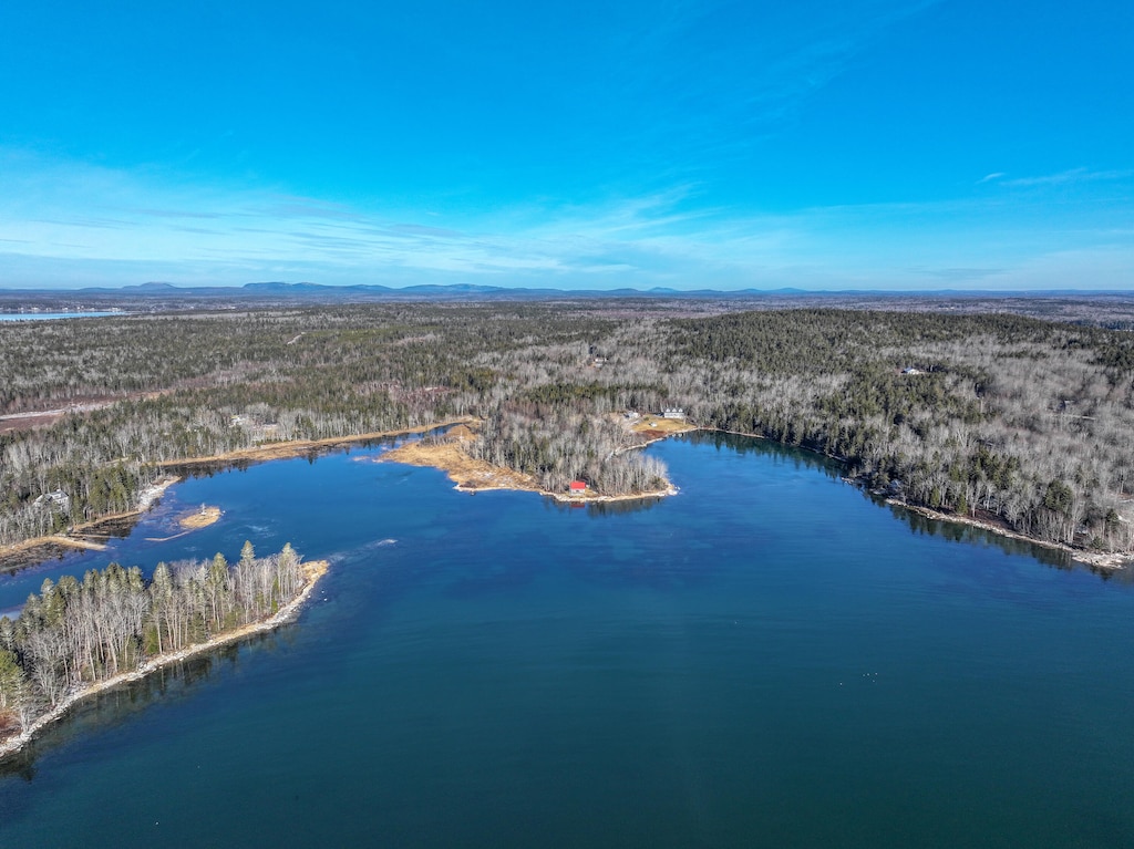 47 Colson Ln, Steuben, ME 04680 - birds eye view of property featuring a water view