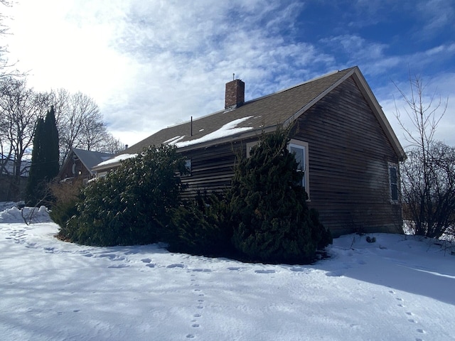 view of snow covered exterior