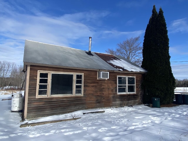 view of snow covered exterior