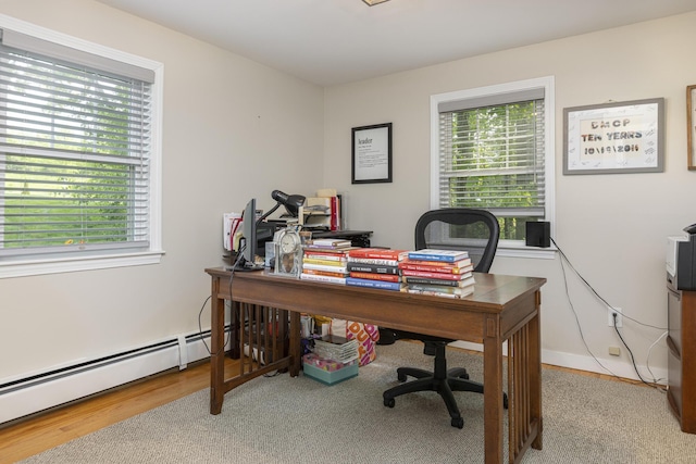 8 Hickory Ln, York, ME 03909 - home office featuring baseboard heating and wood finished floors