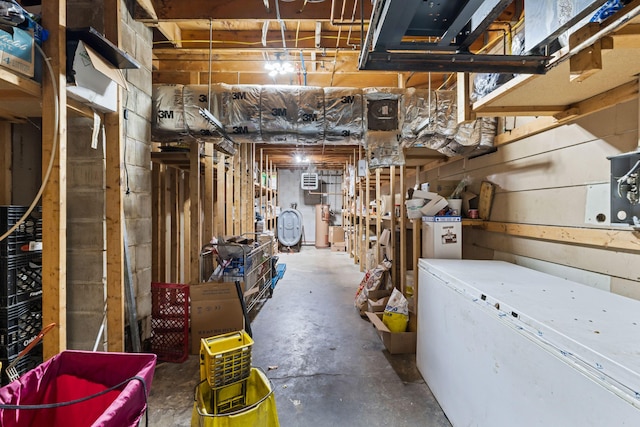 view of unfinished below grade area