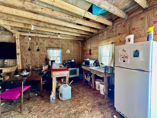 kitchen featuring white refrigerator