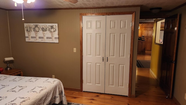 bedroom featuring a closet and hardwood / wood-style floors