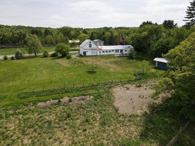 bird's eye view featuring a rural view