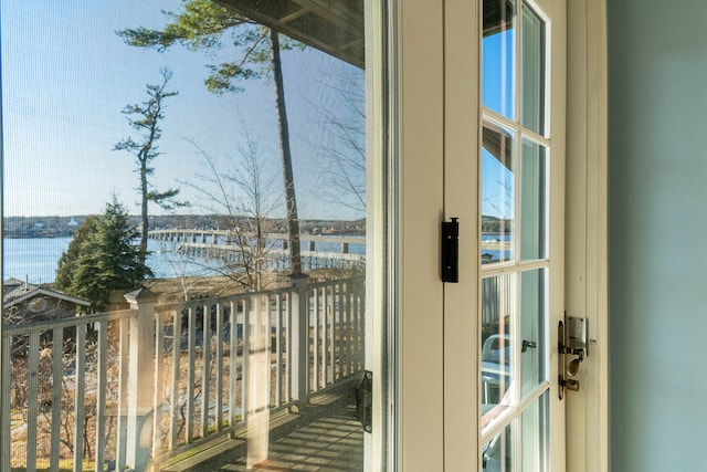 balcony with a water view