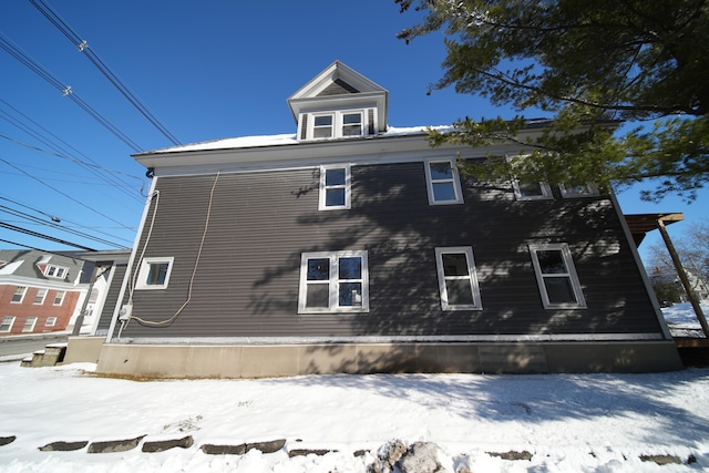 view of snowy exterior